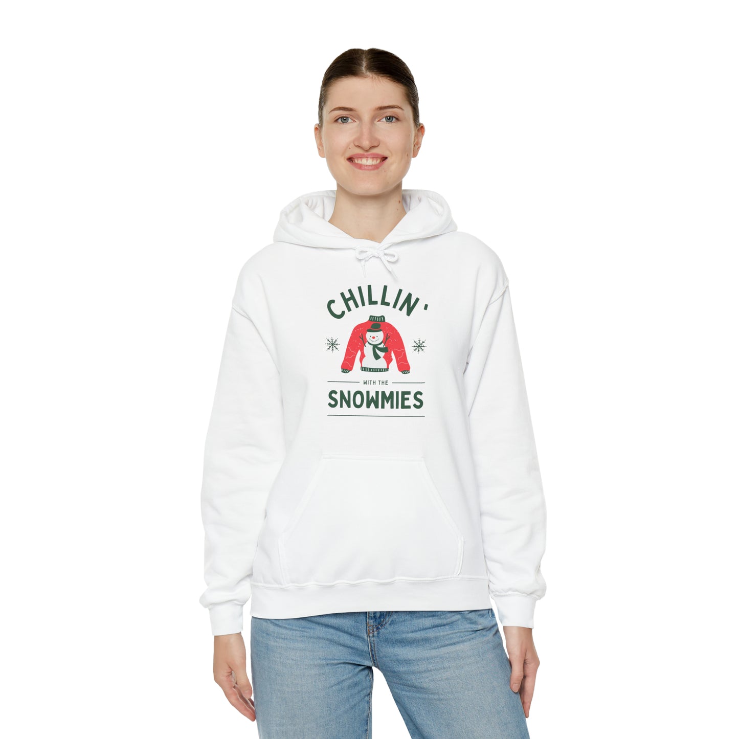 Festive Threads | Christmas Chillin With The Snowmies Unisex Heavy Blend™ Hooded Sweatshirt