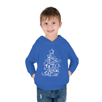 Festive Threads | Christmas Cat Tree Toddler Pullover Fleece Hoodie