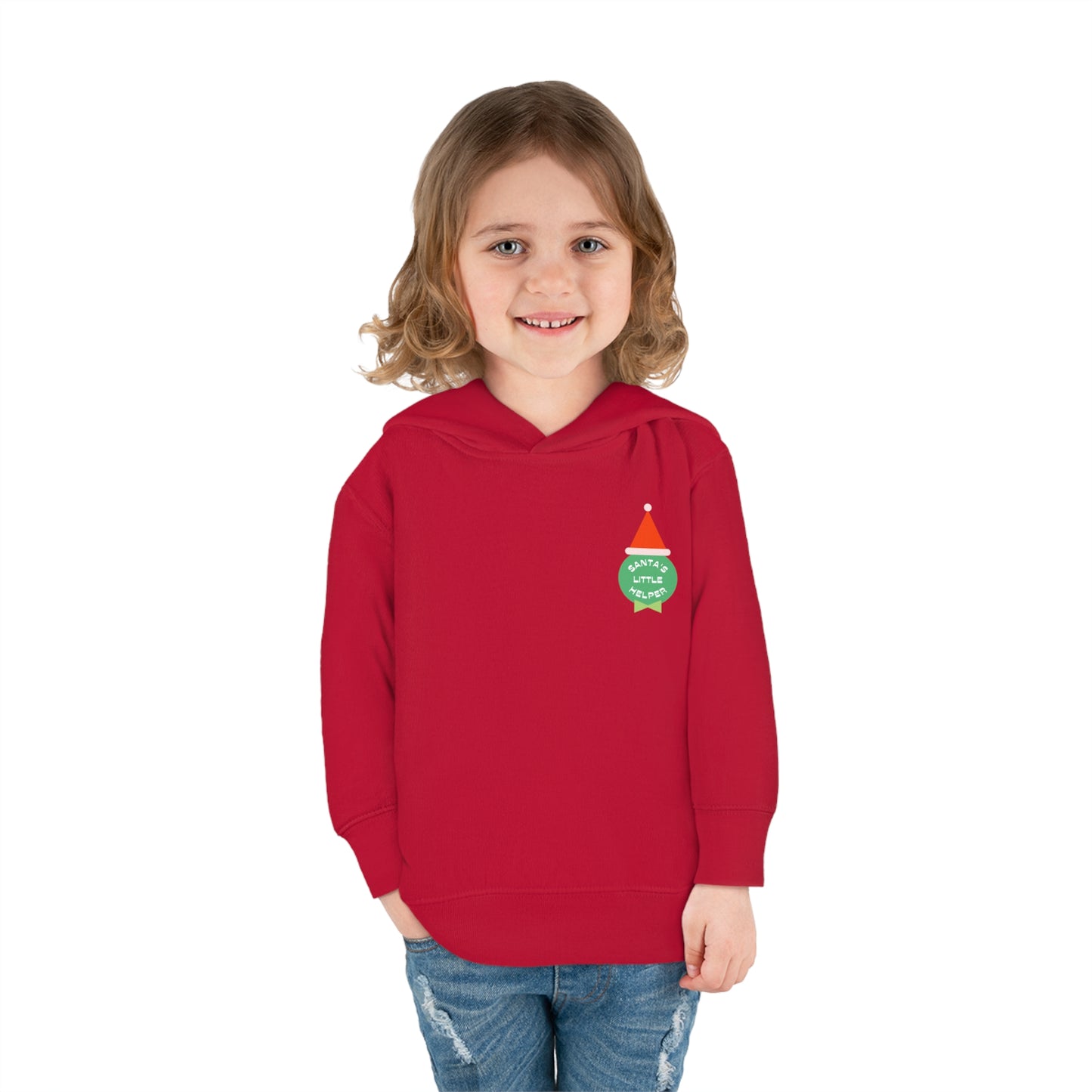 Festive Threads | Christmas Santa's Helper Toddler Pullover Fleece Hoodie