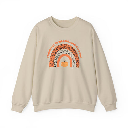 Festive Threads | Thanksgiving | Thankful, Grateful, & Blessed Unisex Heavy Blend™ Crewneck Sweatshirt