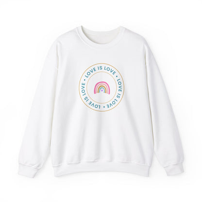 Festive Threads | Valentine's Love Is Love Unisex Heavy Blend™ Crewneck Sweatshirt