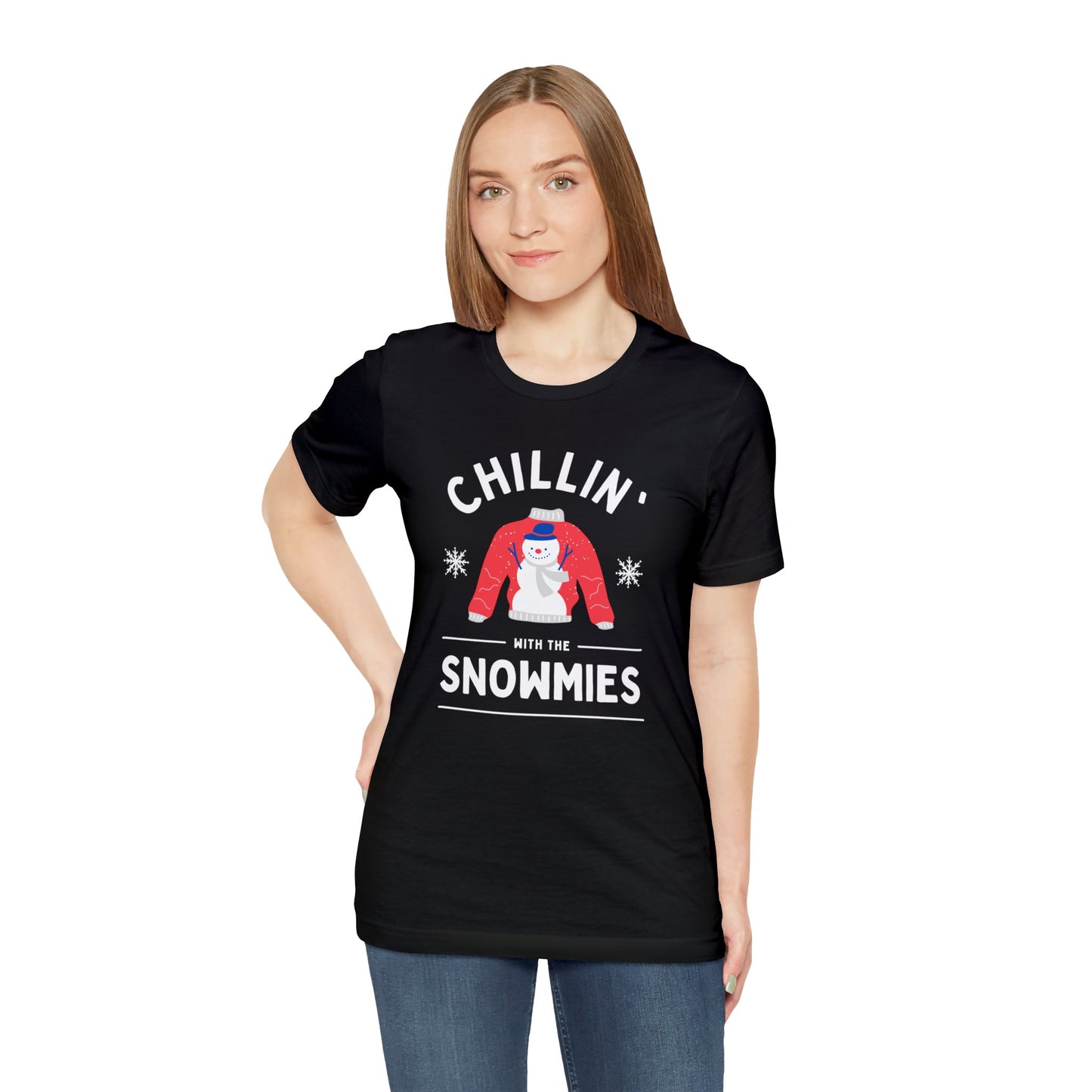 Festive Threads | Christmas Chillin With The Snowmies Unisex Jersey Short Sleeve Tee