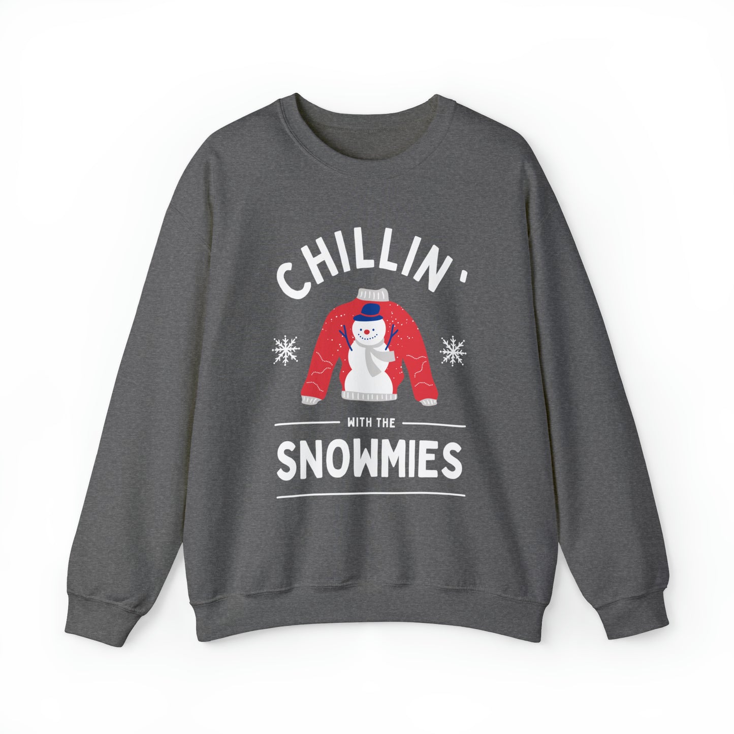 Festive Threads | Christmas Chillin With The Snowmies Unisex Heavy Blend™ Crewneck Sweatshirt