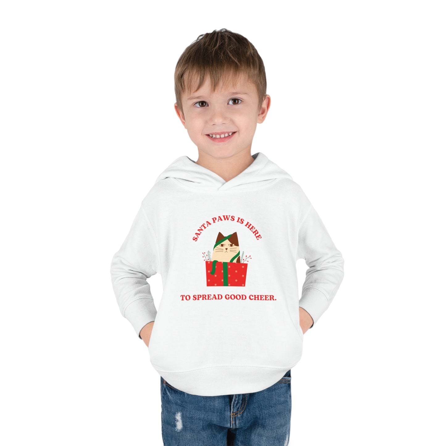 Festive Threads | Christmas Santa Paws Toddler Pullover Fleece Hoodie