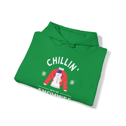 Festive Threads | Christmas Chillin With The Snowmies Unisex Heavy Blend™ Hooded Sweatshirt