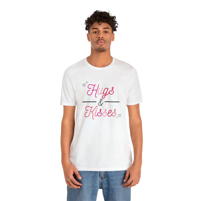 Festive Threads | Valentine's Hugs & Kisses Unisex Jersey Short Sleeve Tee