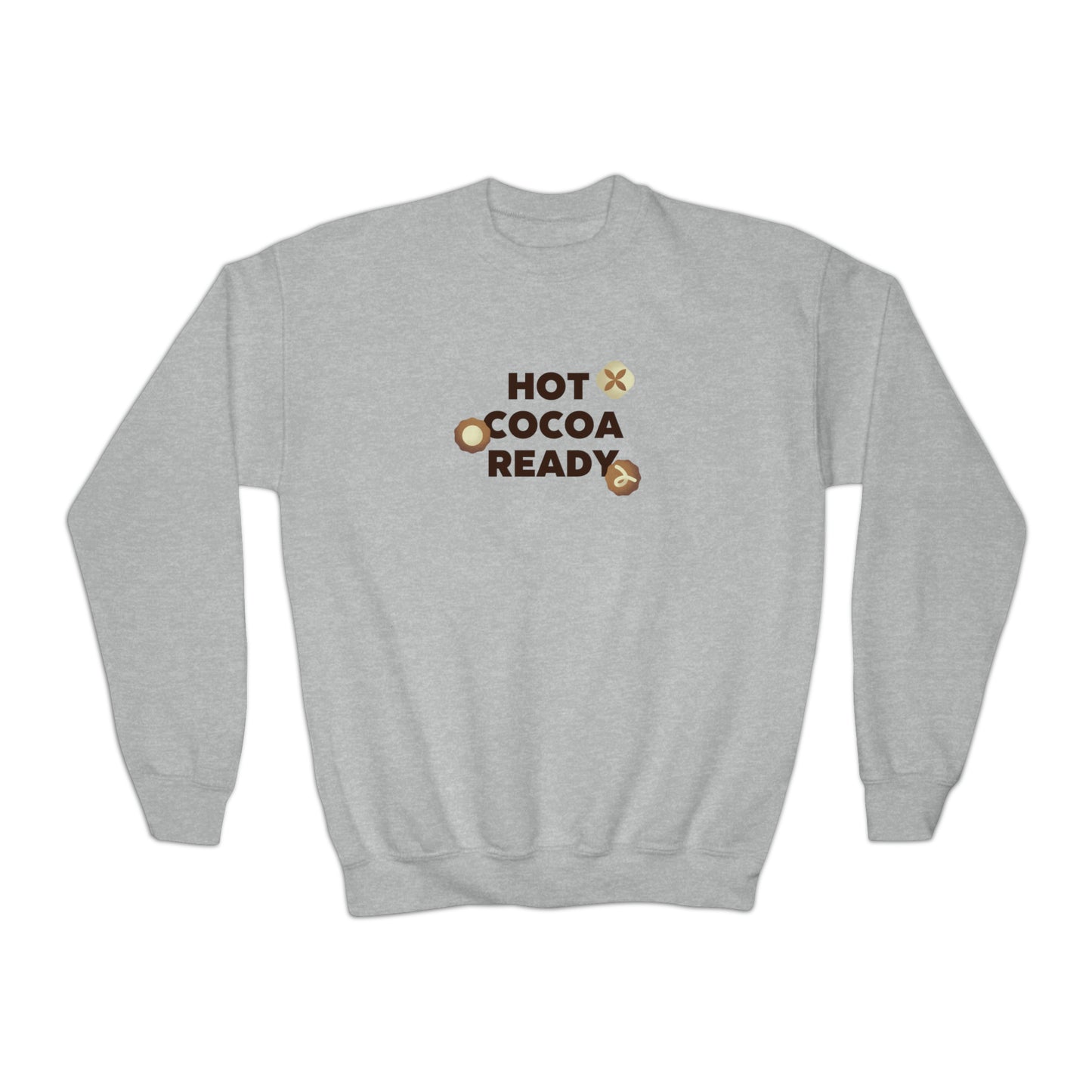 Festive Threads | Christmas Hot Cocoa Ready Youth Crewneck Sweatshirt