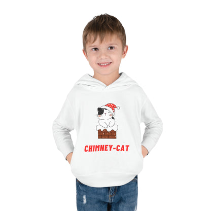 Festive Threads | Christmas Chimney Cat Toddler Pullover Fleece Hoodie