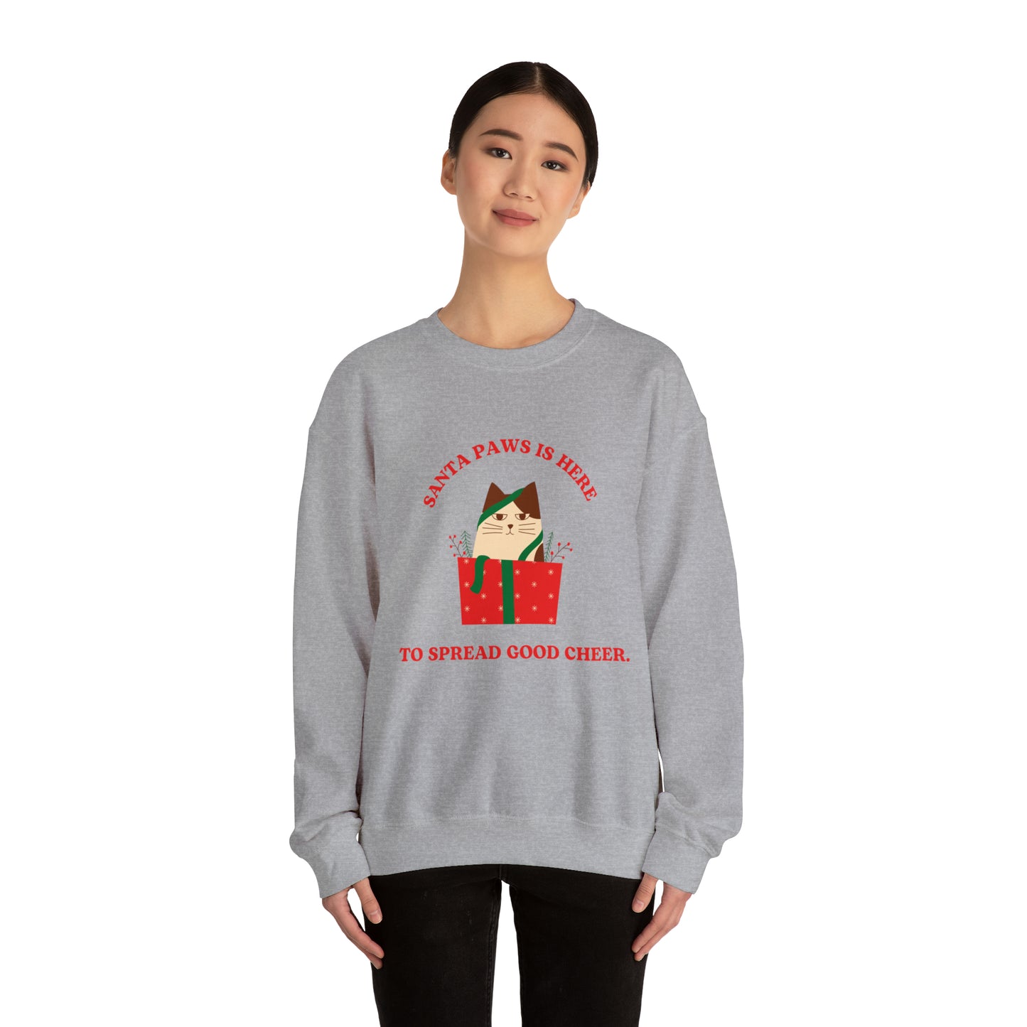 Festive Threads | Christmas Santa Paws Unisex Heavy Blend™ Crewneck Sweatshirt