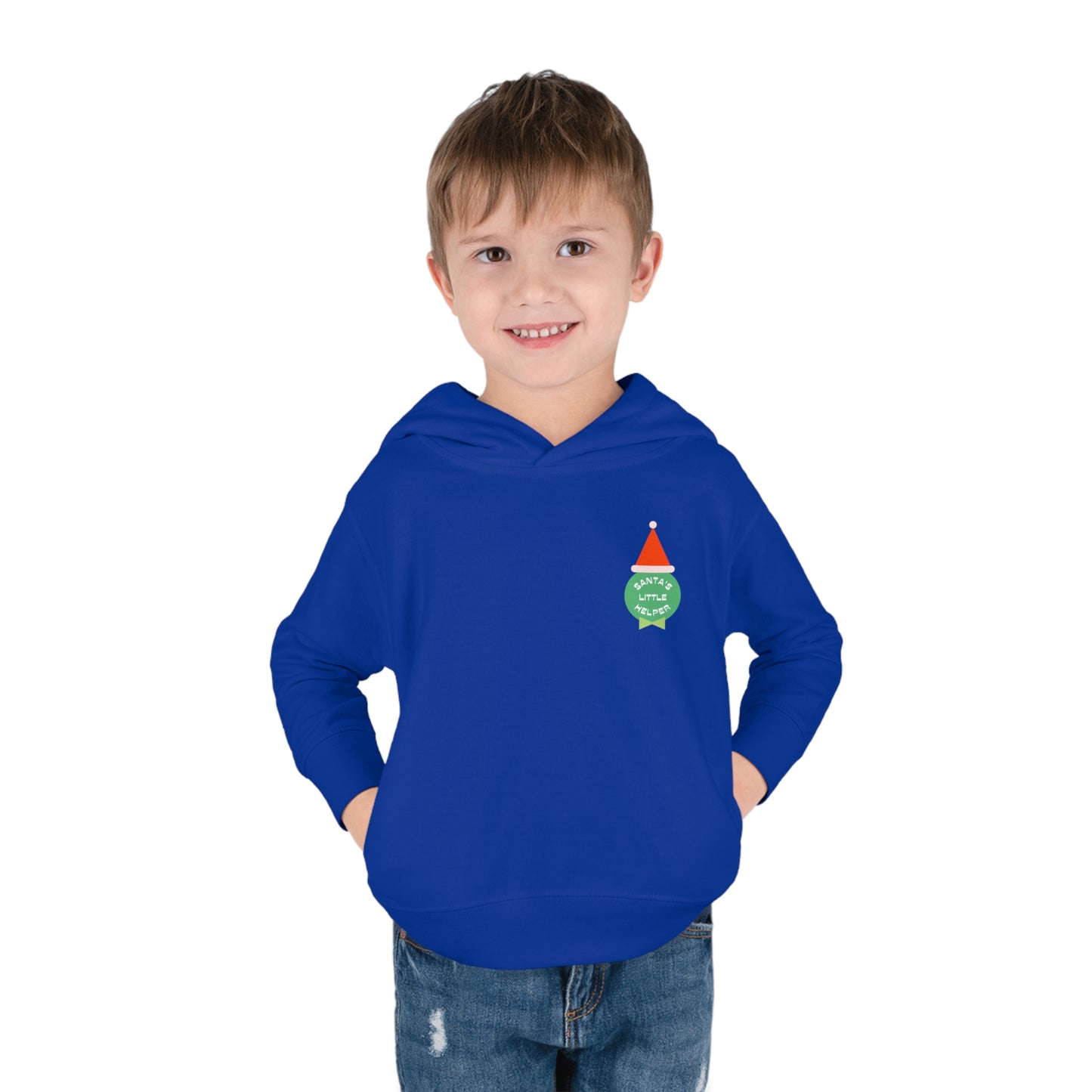 Festive Threads | Christmas Santa's Helper Toddler Pullover Fleece Hoodie