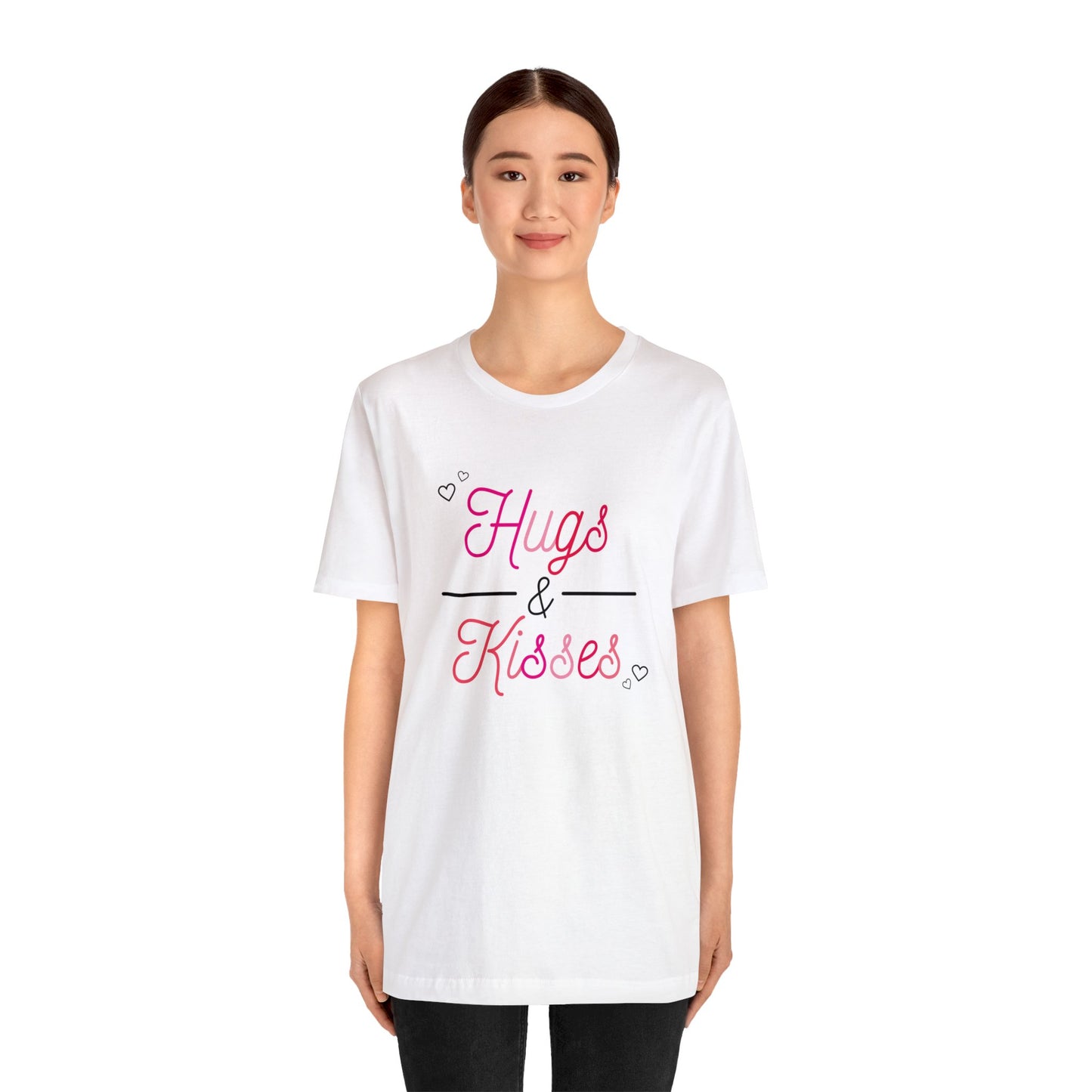 Festive Threads | Valentine's Hugs & Kisses Unisex Jersey Short Sleeve Tee