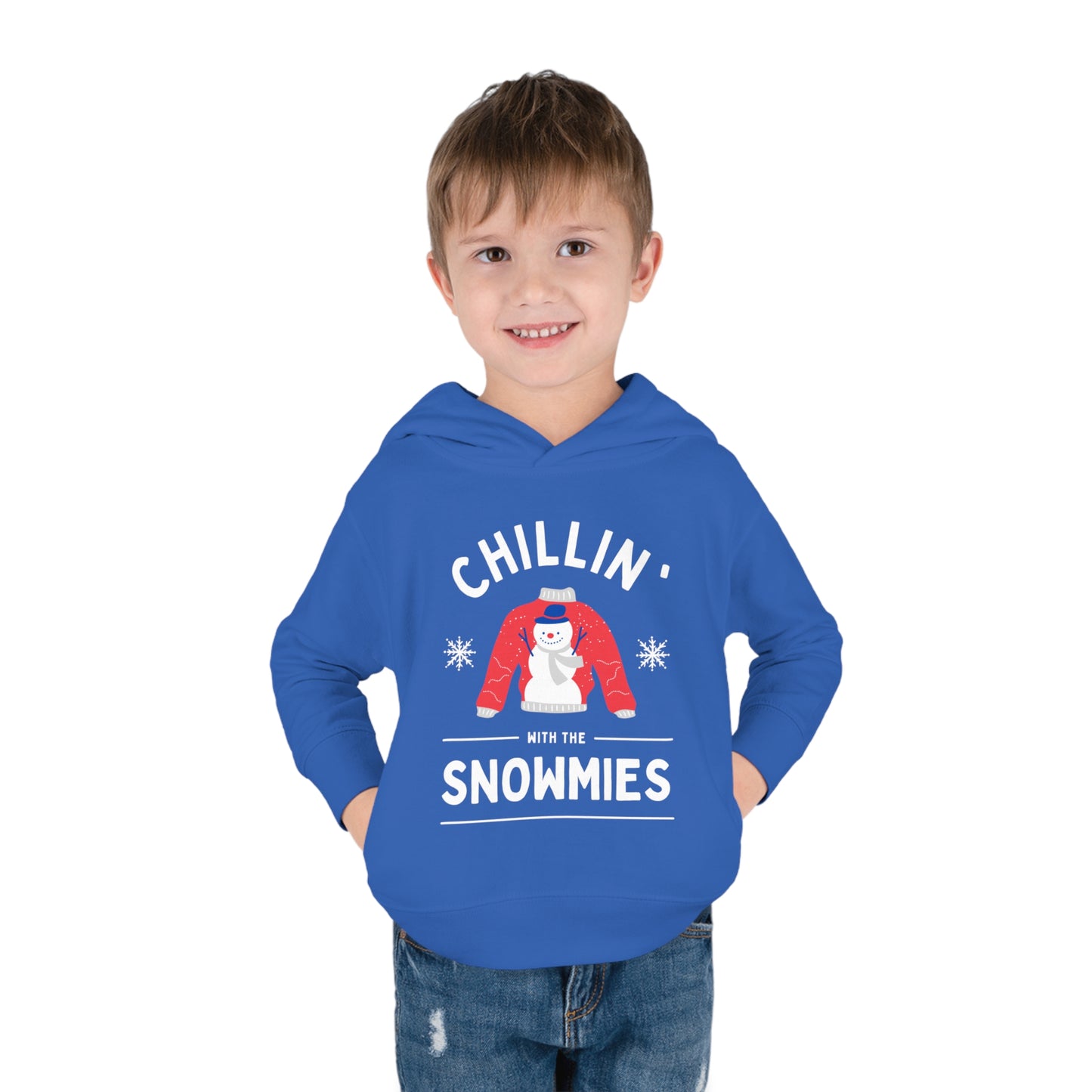 Festive Threads | Christmas Chillin With The Snowmies Toddler Pullover Fleece Hoodie