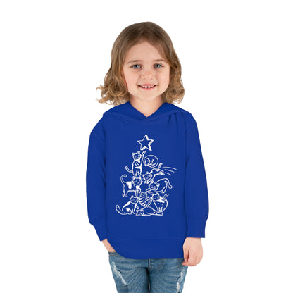 Festive Threads | Christmas Cat Tree Toddler Pullover Fleece Hoodie