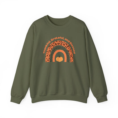 Festive Threads | Thanksgiving | Thankful, Grateful, & Blessed Unisex Heavy Blend™ Crewneck Sweatshirt