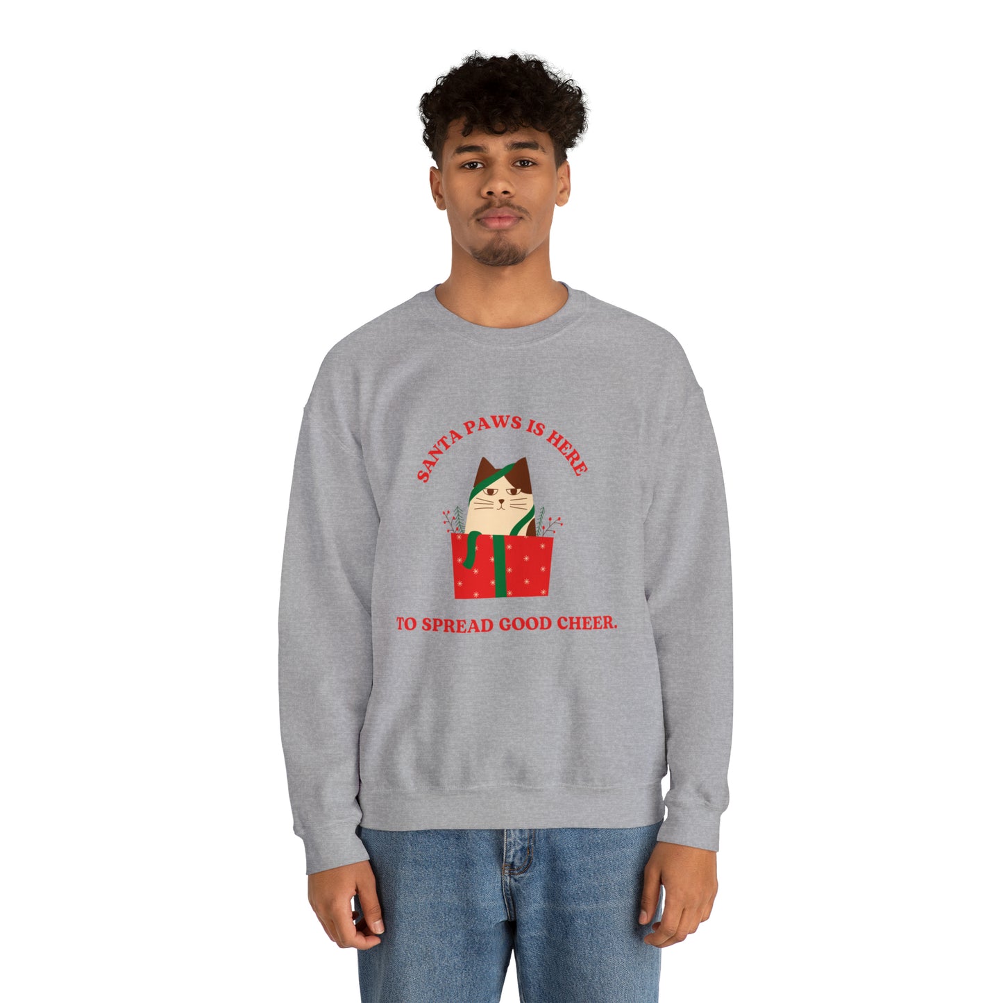 Festive Threads | Christmas Santa Paws Unisex Heavy Blend™ Crewneck Sweatshirt