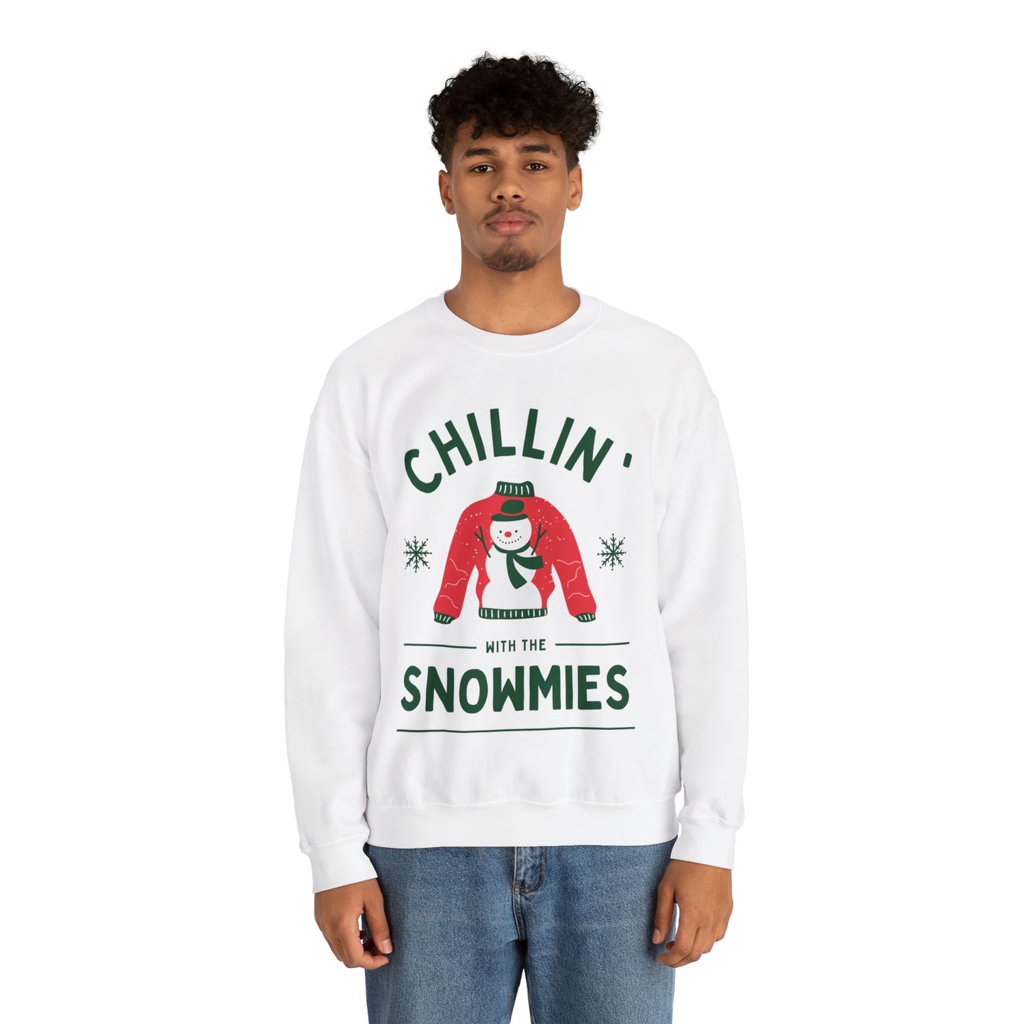 Festive Threads | Christmas Chillin With The Snowmies Unisex Heavy Blend™ Crewneck Sweatshirt