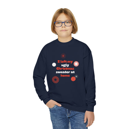 Festive Threads | Christmas Ugly Christmas Sweater Youth Crewneck Sweatshirt