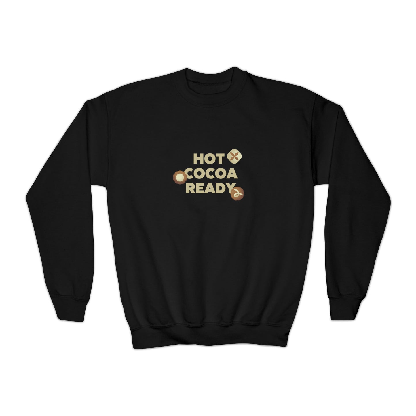 Festive Threads | Christmas Hot Cocoa Ready Youth Crewneck Sweatshirt