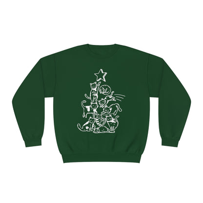 Festive Threads | Christmas Cat Tree Unisex NuBlend® Crewneck Sweatshirt