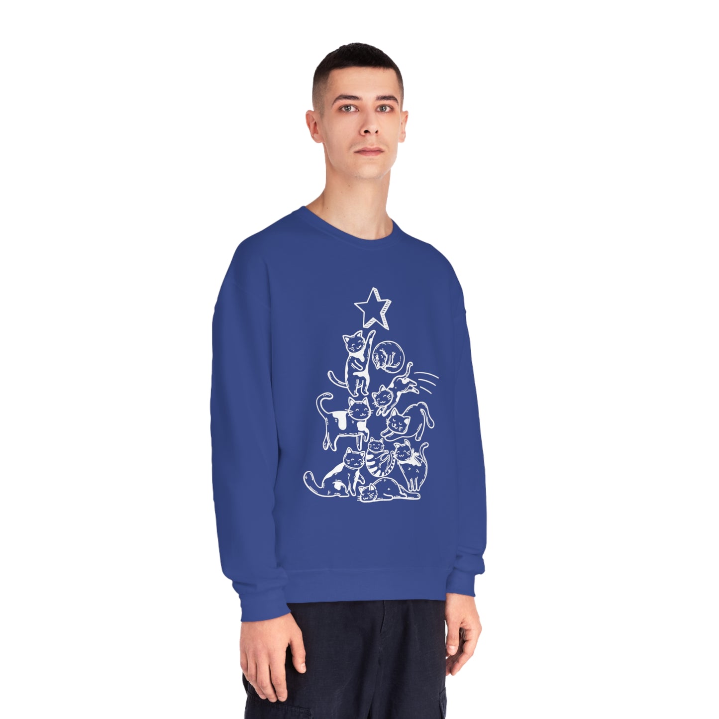 Festive Threads | Christmas Cat Tree Unisex NuBlend® Crewneck Sweatshirt