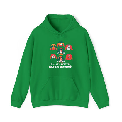 Festive Threads | Christmas So Many Sweaters Unisex Heavy Blend™ Hooded Sweatshirt