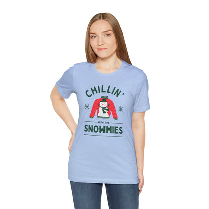 Festive Threads | Christmas Chillin With The Snowmies Unisex Jersey Short Sleeve Tee