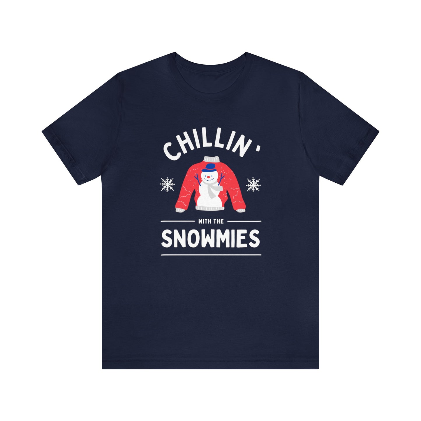 Festive Threads | Christmas Chillin With The Snowmies Unisex Jersey Short Sleeve Tee