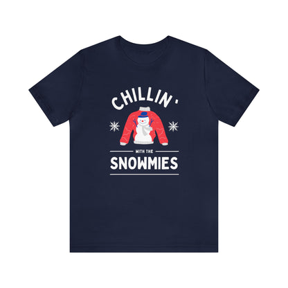 Festive Threads | Christmas Chillin With The Snowmies Unisex Jersey Short Sleeve Tee