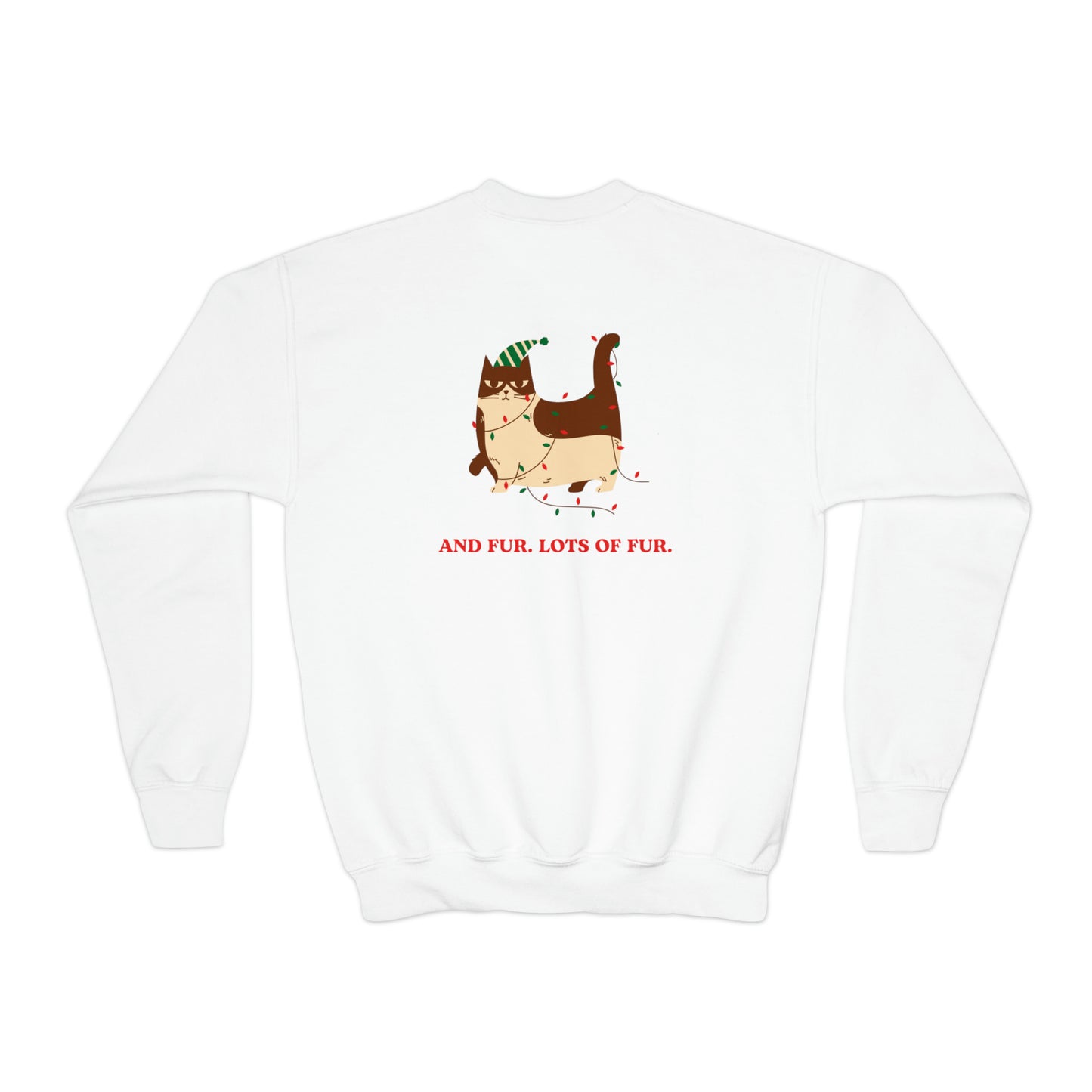 Festive Threads | Christmas Santa Paws Youth Crewneck Sweatshirt