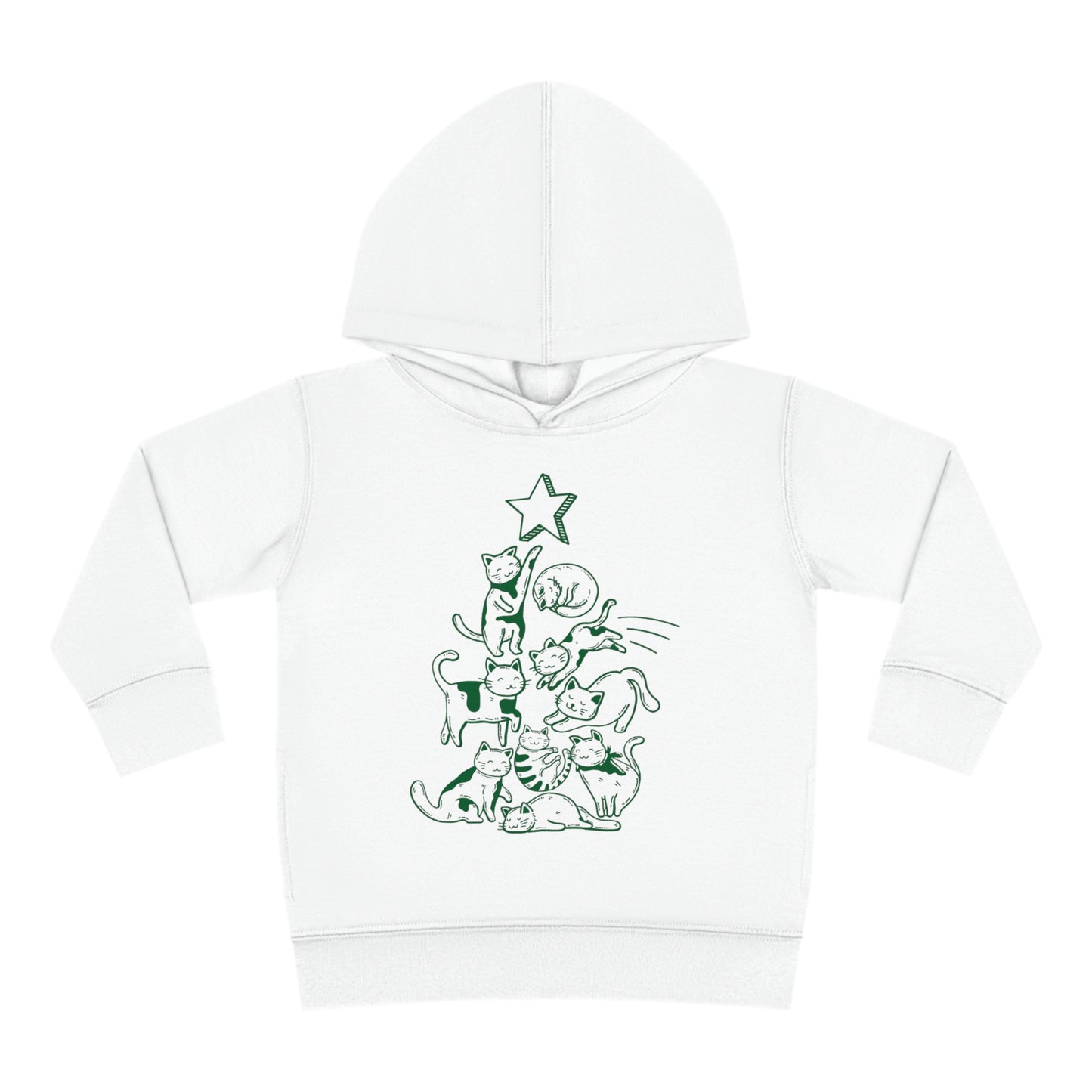 Festive Threads | Christmas Cat Tree Toddler Pullover Fleece Hoodie