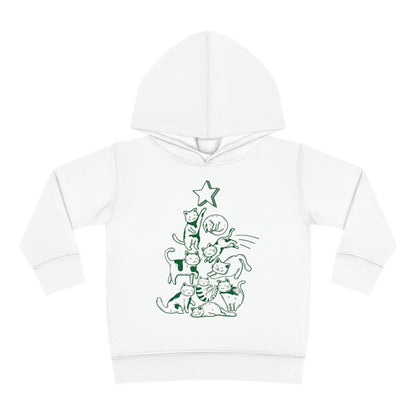 Festive Threads | Christmas Cat Tree Toddler Pullover Fleece Hoodie