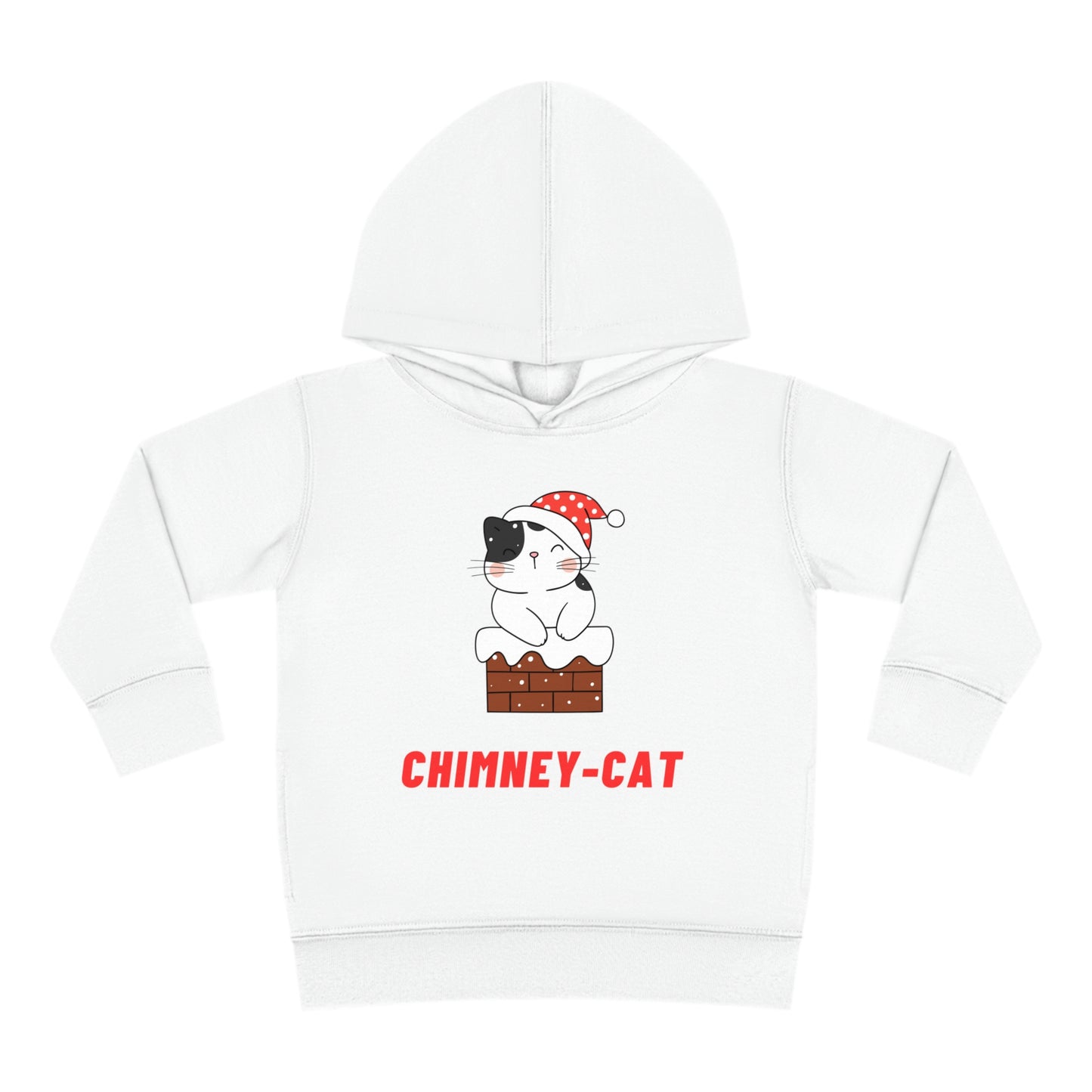 Festive Threads | Christmas Chimney Cat Toddler Pullover Fleece Hoodie