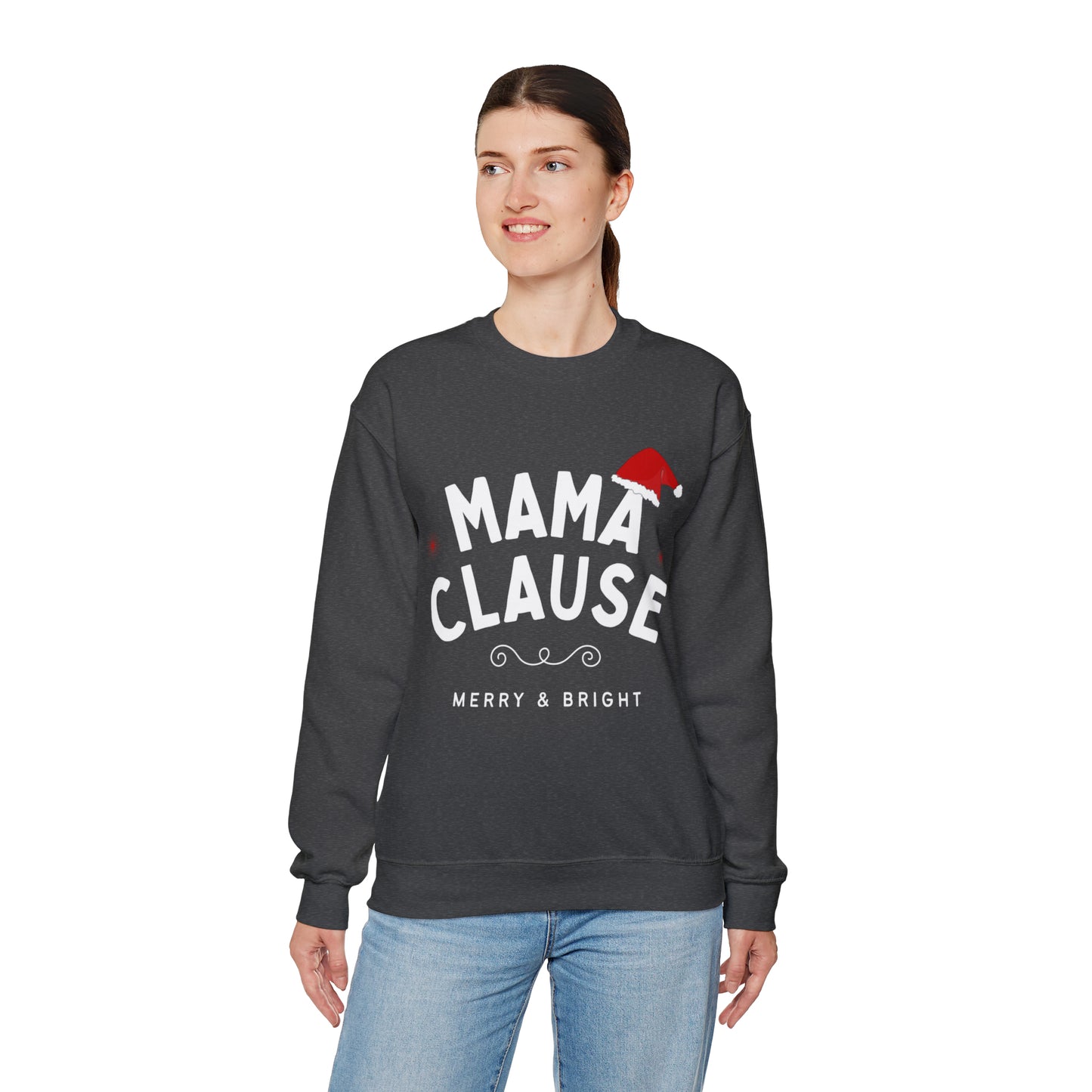 Festive Threads | Christmas Mama Clause Unisex Heavy Blend™ Crewneck Sweatshirt