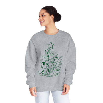 Festive Threads | Christmas Cat Tree Unisex NuBlend® Crewneck Sweatshirt