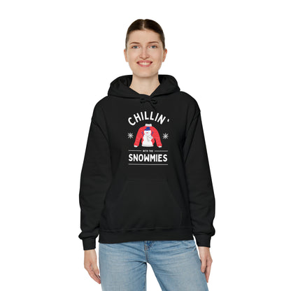 Festive Threads | Christmas Chillin With The Snowmies Unisex Heavy Blend™ Hooded Sweatshirt