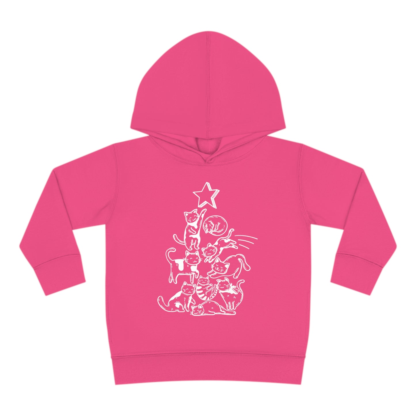 Festive Threads | Christmas Cat Tree Toddler Pullover Fleece Hoodie