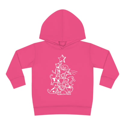 Festive Threads | Christmas Cat Tree Toddler Pullover Fleece Hoodie