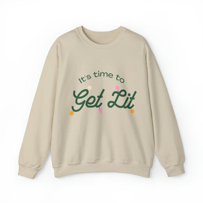 Festive Threads | Christmas Its Time To Get Lit Unisex Heavy Blend™ Crewneck Sweatshirt