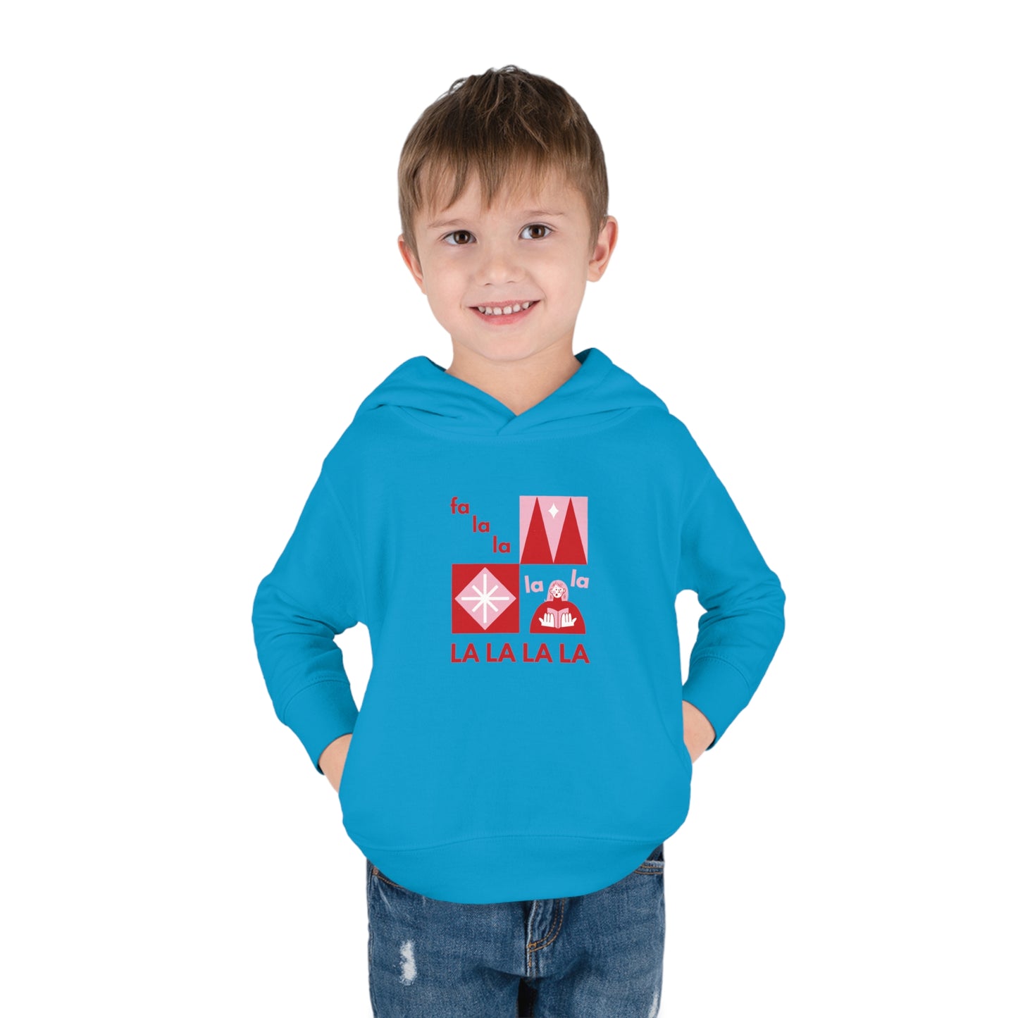 Festive Threads | Christmas Fa La La Toddler Pullover Fleece Hoodie