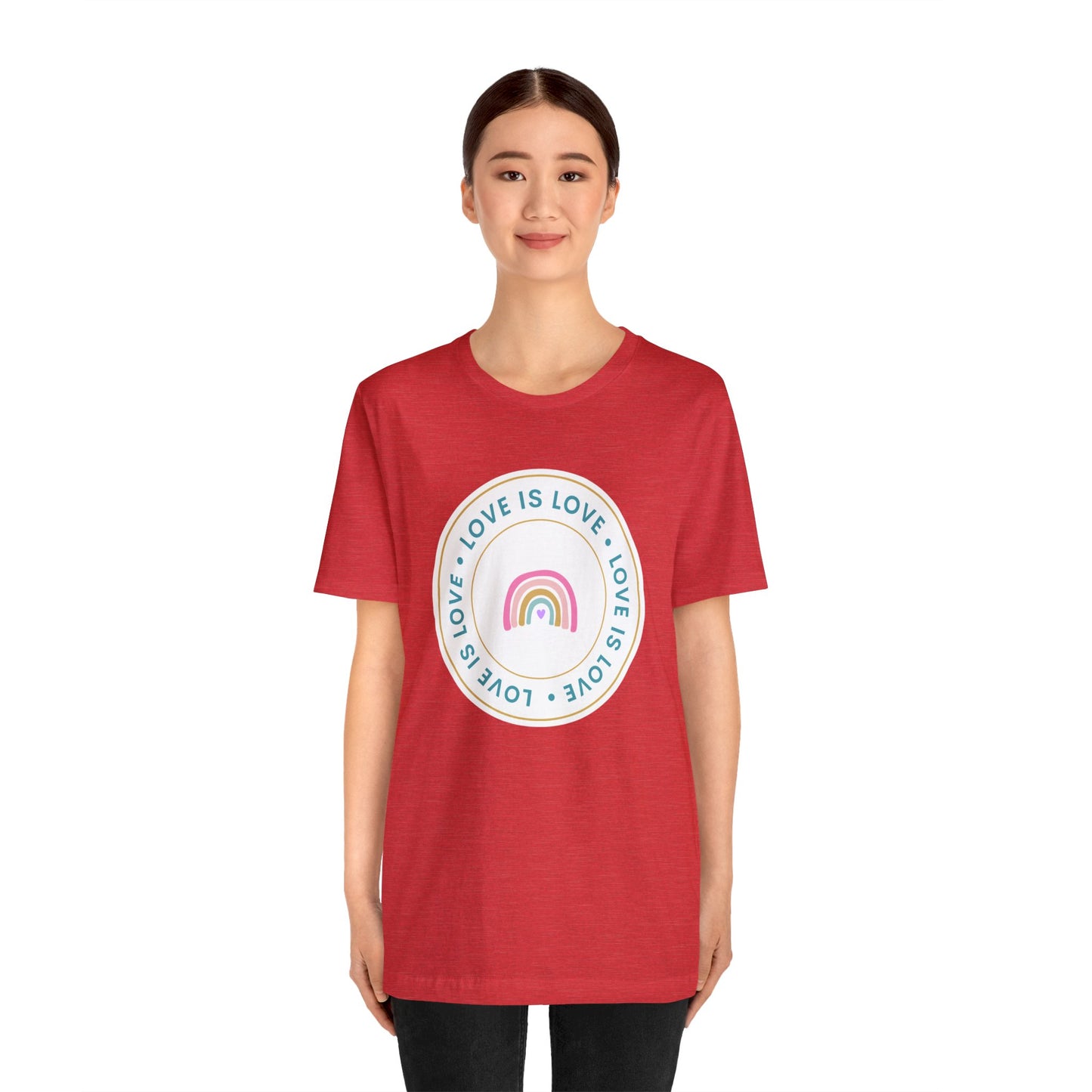 Festive Threads | Valentine's Love Is Love Unisex Jersey Short Sleeve Tee