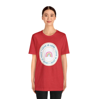 Festive Threads | Valentine's Love Is Love Unisex Jersey Short Sleeve Tee