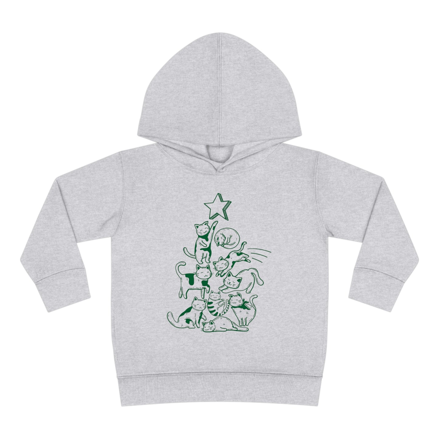 Festive Threads | Christmas Cat Tree Toddler Pullover Fleece Hoodie