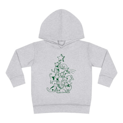 Festive Threads | Christmas Cat Tree Toddler Pullover Fleece Hoodie