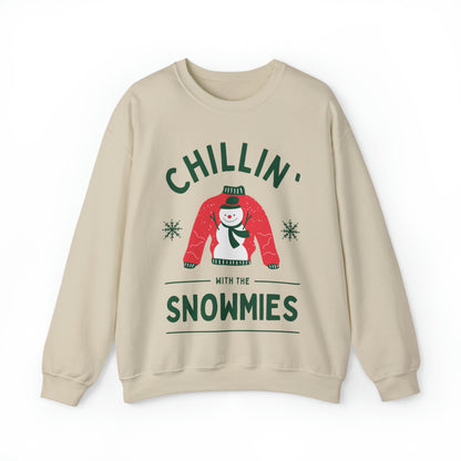 Festive Threads | Christmas Chillin With The Snowmies Unisex Heavy Blend™ Crewneck Sweatshirt