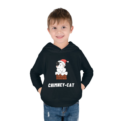 Festive Threads | Christmas Chimney Cat Toddler Pullover Fleece Hoodie