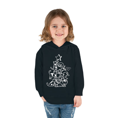 Festive Threads | Christmas Cat Tree Toddler Pullover Fleece Hoodie