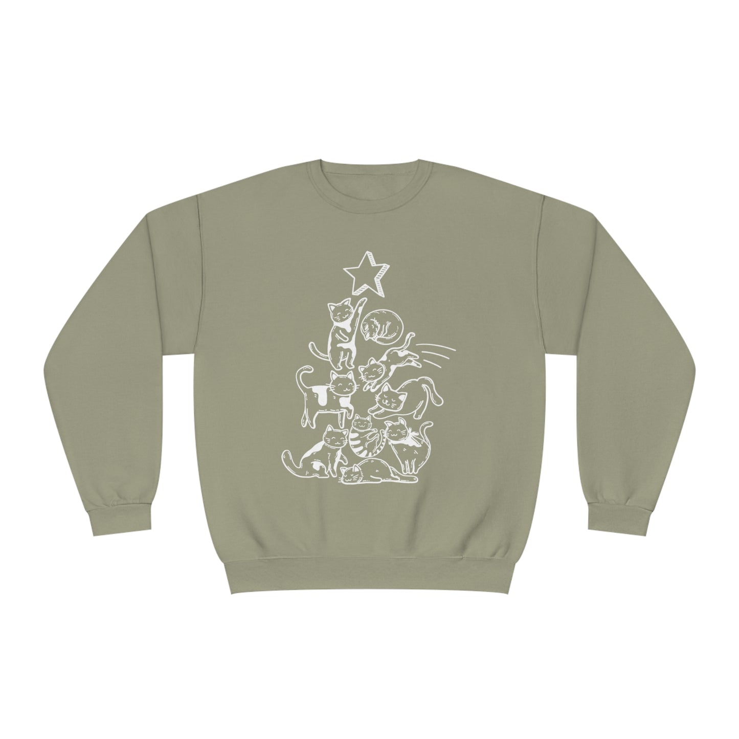 Festive Threads | Christmas Cat Tree Unisex NuBlend® Crewneck Sweatshirt