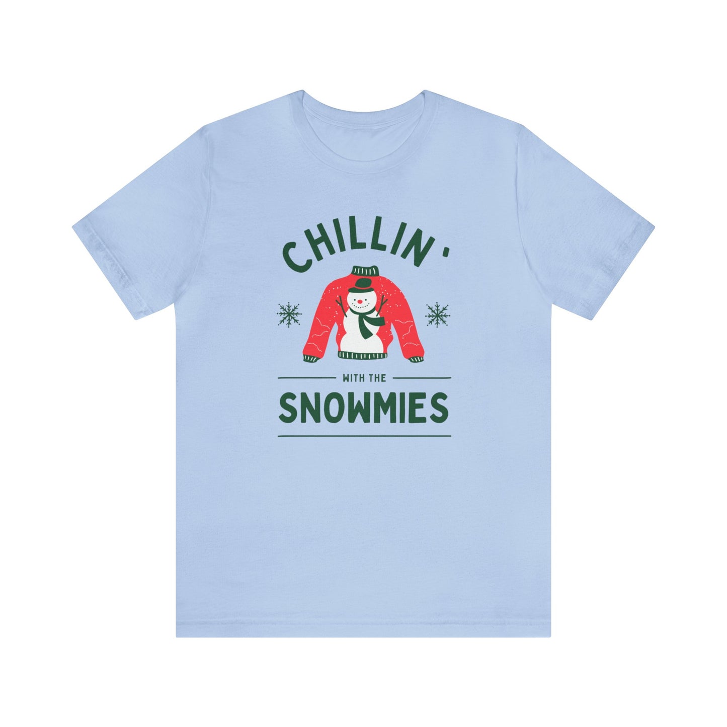 Festive Threads | Christmas Chillin With The Snowmies Unisex Jersey Short Sleeve Tee