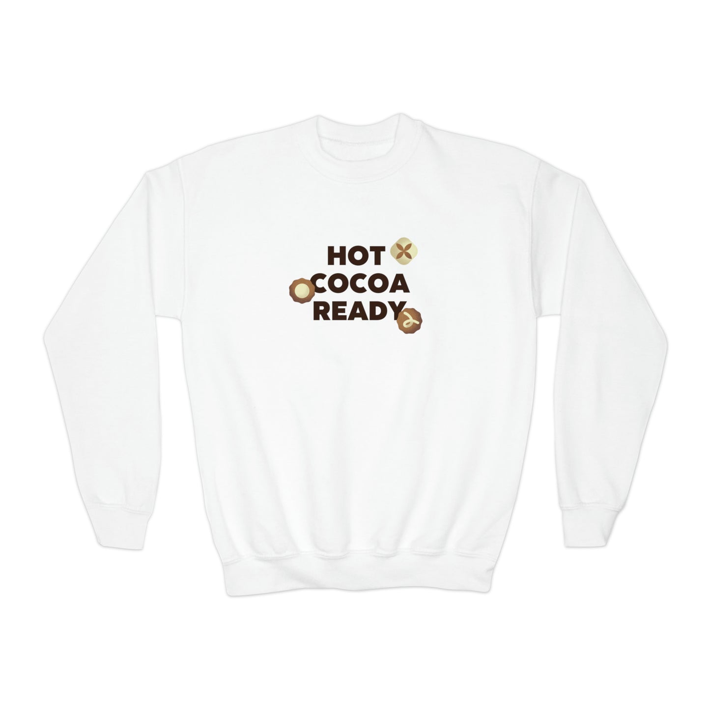 Festive Threads | Christmas Hot Cocoa Ready Youth Crewneck Sweatshirt