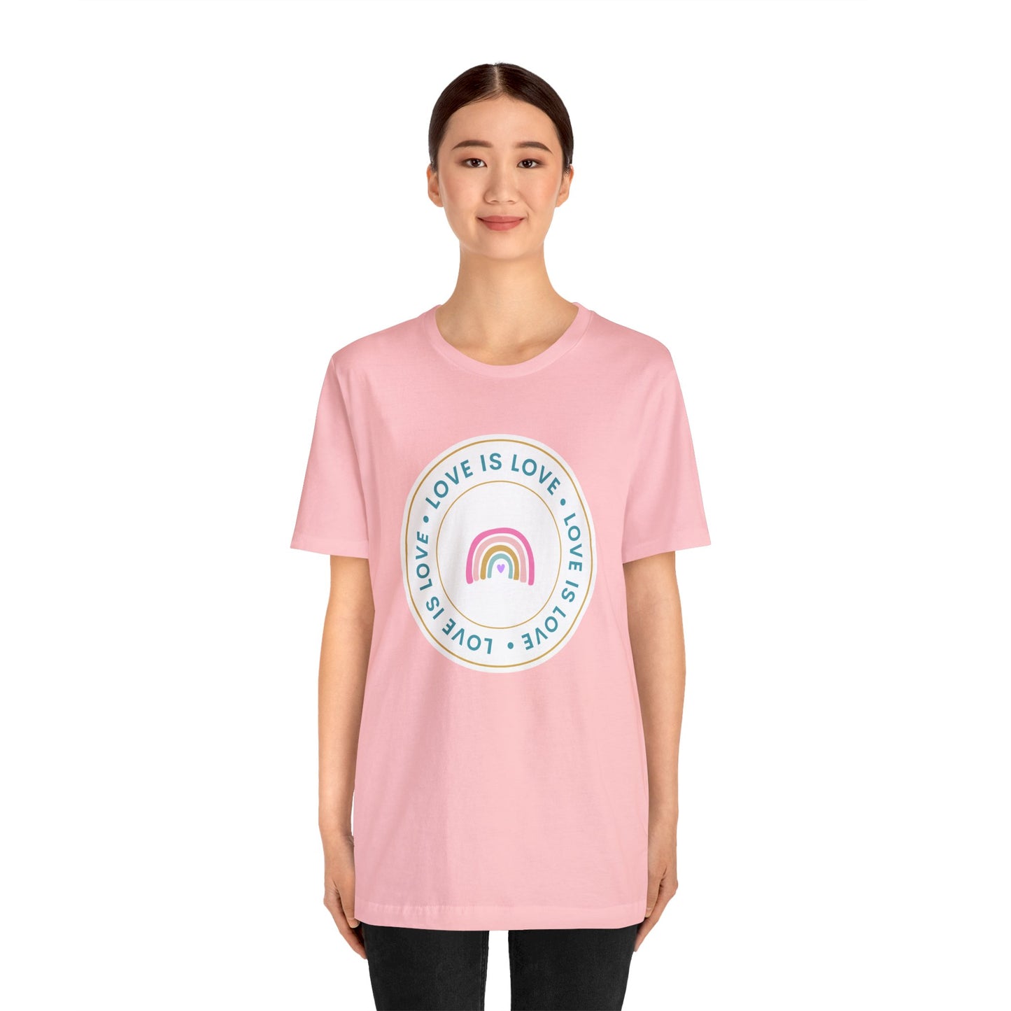 Festive Threads | Valentine's Love Is Love Unisex Jersey Short Sleeve Tee